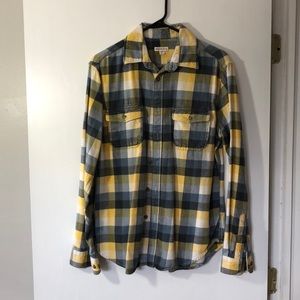 Merona Yellow Plaid Flannel Button Down